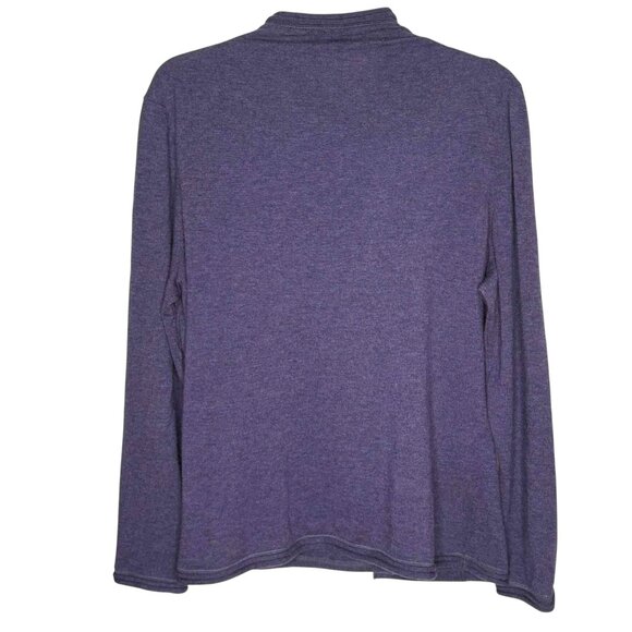 Lafayette 148 Extrafine Wool Pleated Front Buttoned Cardigan - Purple - XL - Picture 4 of 8
